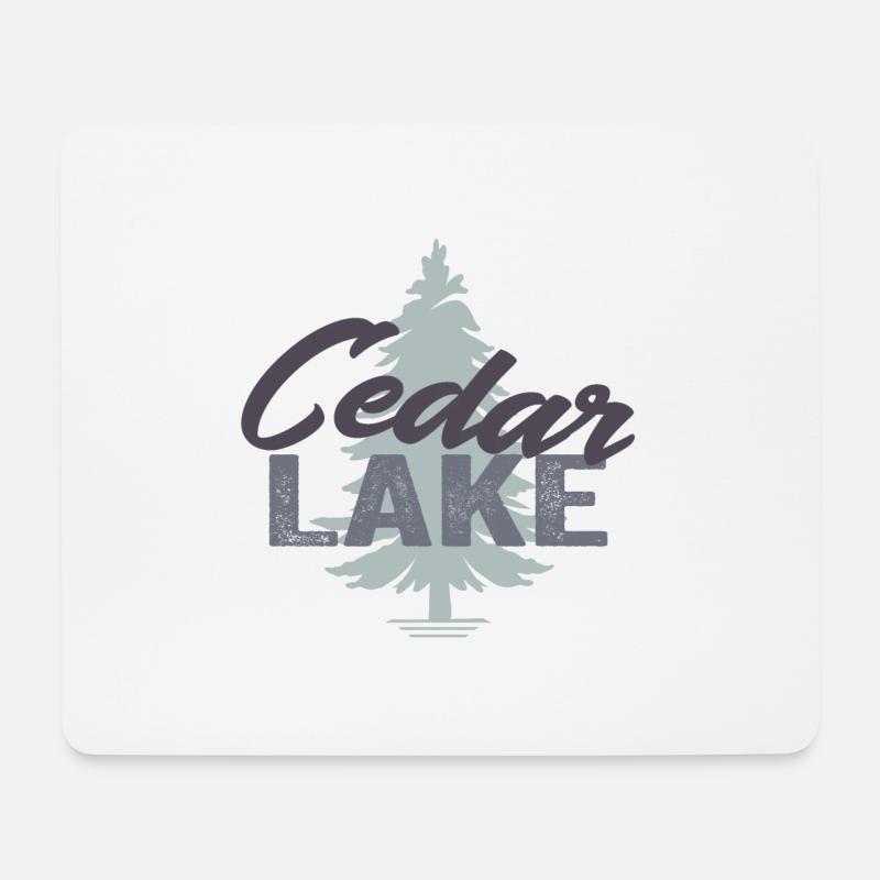 Zeder See Natur Baum Smooth Stylish Design - Mousepad (Querformat) - Weiß