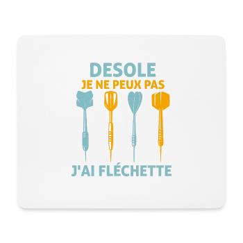 desole je ne peux pas j'ai fléchette humour cadeau - Tapis de souris (format paysage) - blanc - Devant
