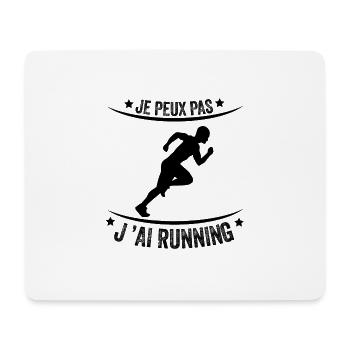 Je peux pas j'ai running - Tapis de souris (format paysage) - blanc - Devant