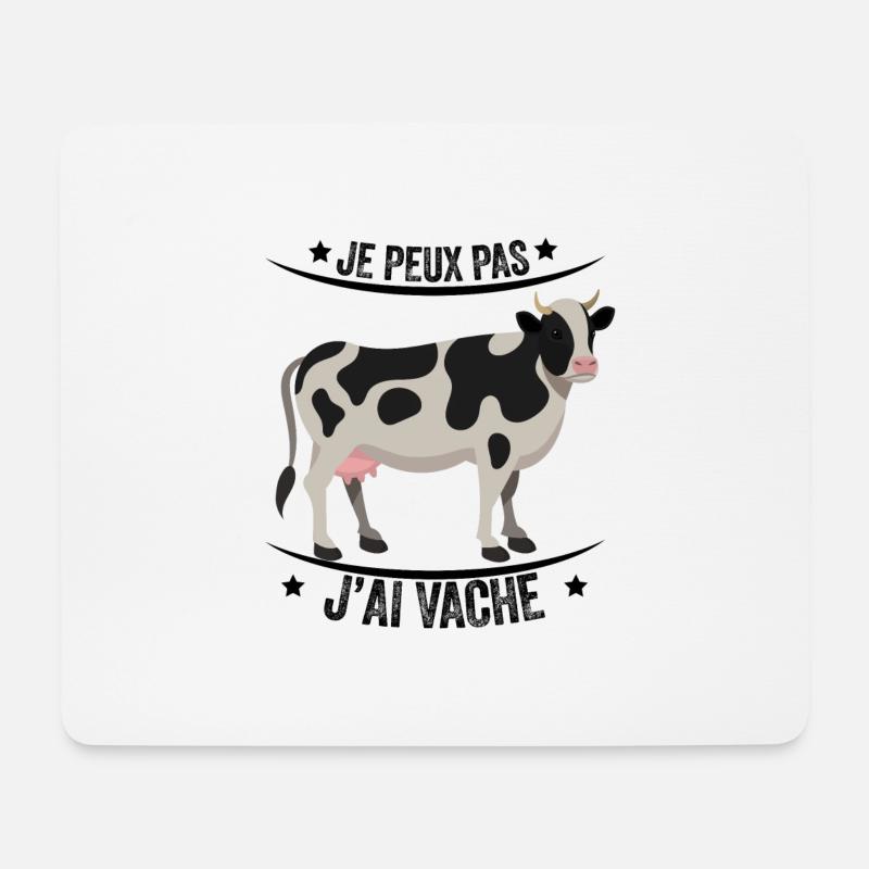 je peux pas j'ai vache - Tapis de souris (format paysage) - blanc