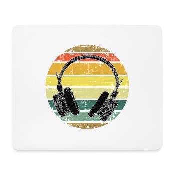 Vintage Headphones Music Lover - Mouse Pad (horizontal) - white - Front