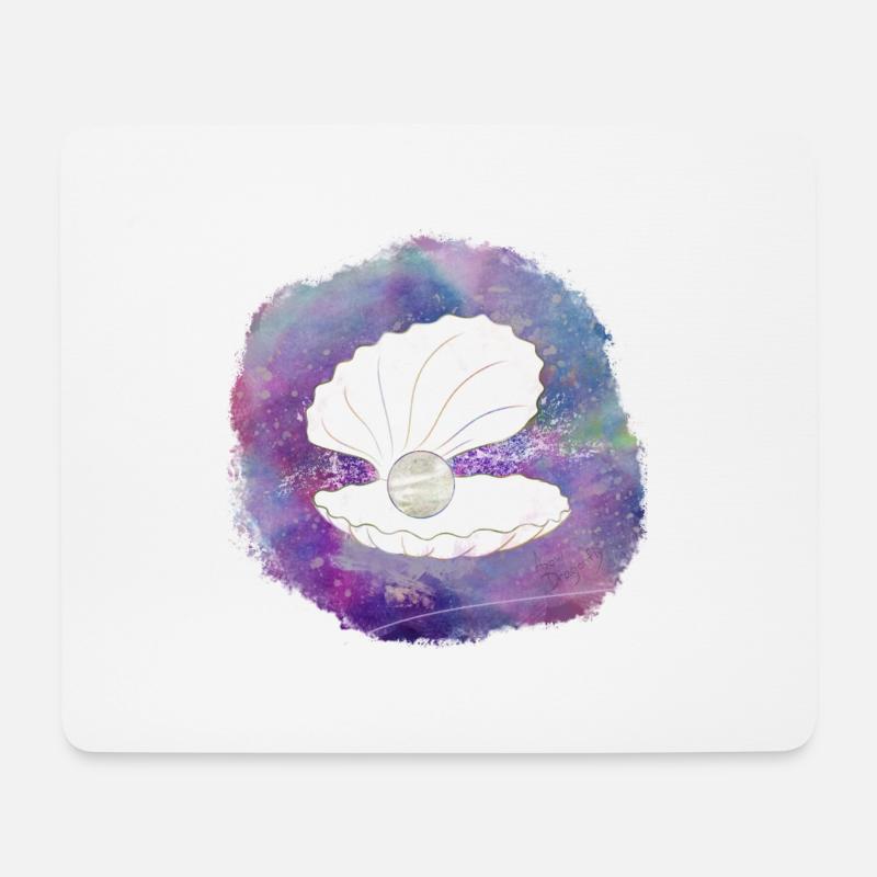 Muschel magische Perle - Mousepad (Querformat) - Weiß