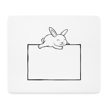 Rabbit sleeps shield - Mouse Pad (horizontal) - white - Front