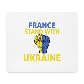 La France se tient avec l’Ukraine Je me tiens avec l’Ukraine - Tapis de souris (format paysage) - blanc - Devant