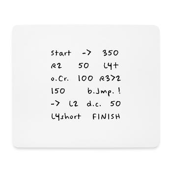 Pacenotes - Gebetbuch - Aufschrieb - Rally - Mousepad (Querformat) - Weiß - Vorne