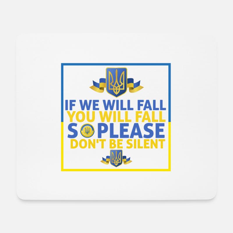 Wenn wir fallen werden, werden Sie Zelensky Rede fallen - Mousepad (Querformat) - Weiß