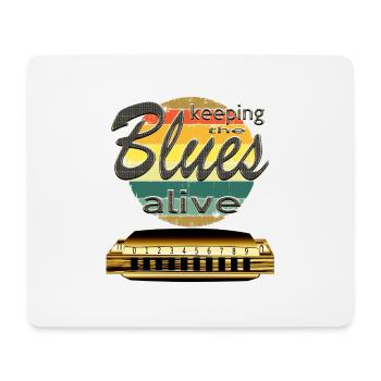 Harmonica French Mouth Harp Player - Mousepad (Querformat) - Weiß - Vorne