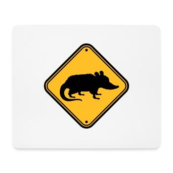 Opossum Gefahr Schild - Mousepad (Querformat) - Weiß - Vorne