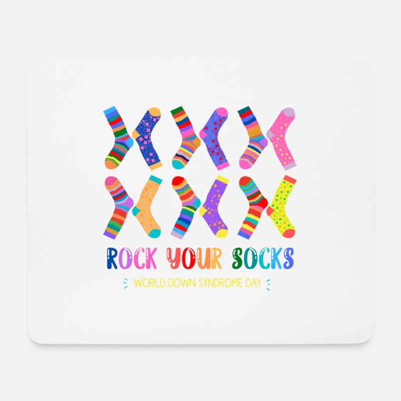 Welt Down Syndrom Tag Socken WDSD Rock Your Socks - Mousepad (Querformat) - Weiß