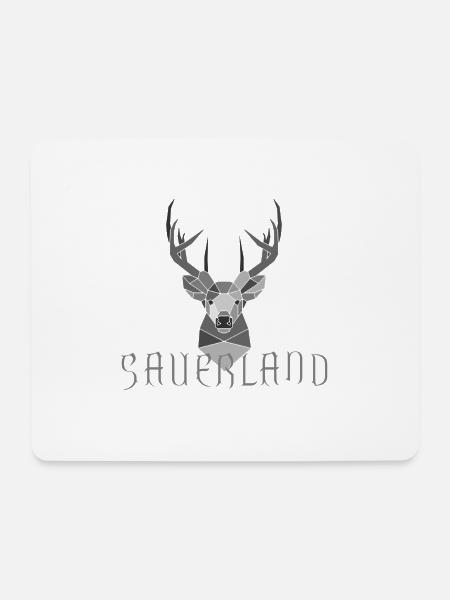 Sauerland Geweih silber/grau - Mousepad (Querformat) - Weiß