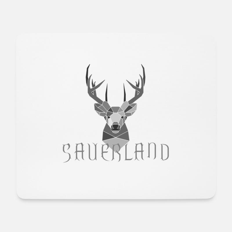 Sauerland Geweih silber/grau - Mousepad (Querformat) - Weiß