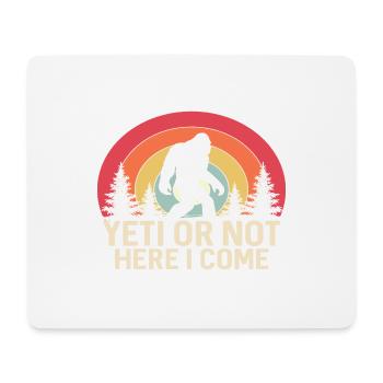 Yeti or not here i come, retro, vintage - Mouse Pad (horizontal) - white - Front
