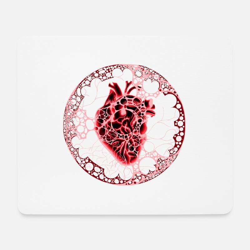 Herz,Kugel, rot - Mousepad (Querformat) - Weiß