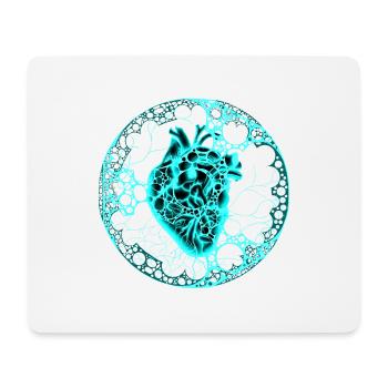 Coeur, Sphère, Turquoise - Tapis de souris (format paysage) - blanc - Devant