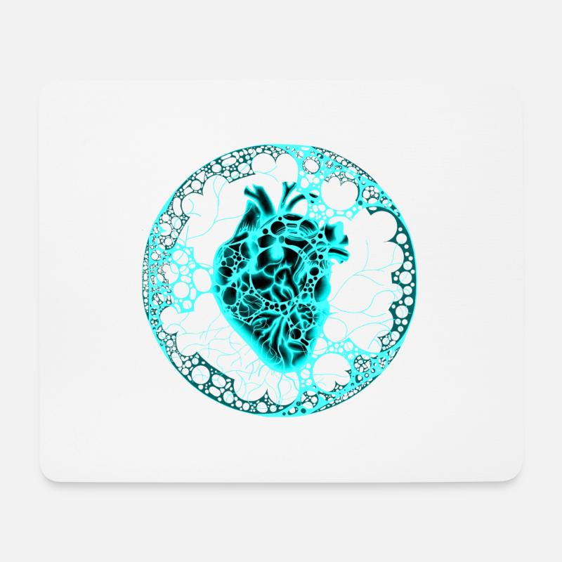 Herz , Kugel, türkis - Mousepad (Querformat) - Weiß