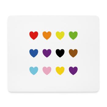 Intersexuell Inklusiver Stolz Fortschritt färbt Herzen - Mousepad (Querformat) - Weiß - Vorne