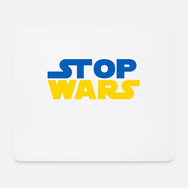 Star Stop Wars - Ich stehe an der Seite der Ukraine - Mousepad (Querformat) - Weiß