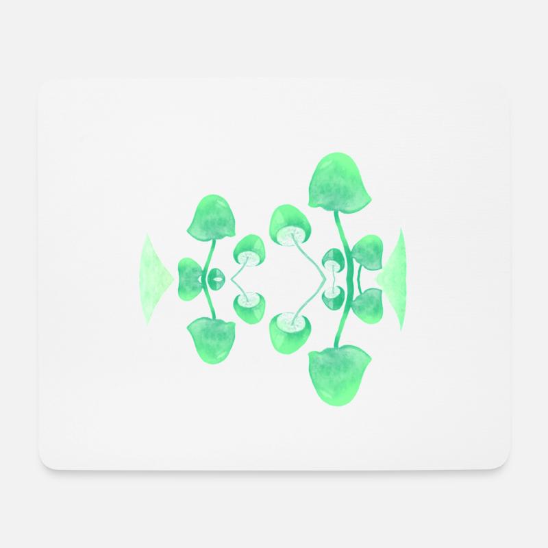 Pilz Fluoreszierende Farbe Grüner Spiegel - Mousepad (Querformat) - Weiß