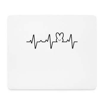 Happy Easter Rabbit Heartbeat Pulse - Tapis de souris (format paysage) - blanc - Devant
