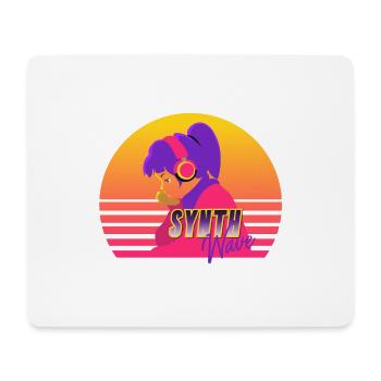 Synthwave Girl - Tapis de souris (format paysage) - blanc - Devant