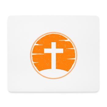 cross vintage retro jesus fish god christ - Mouse Pad (horizontal) - white - Front