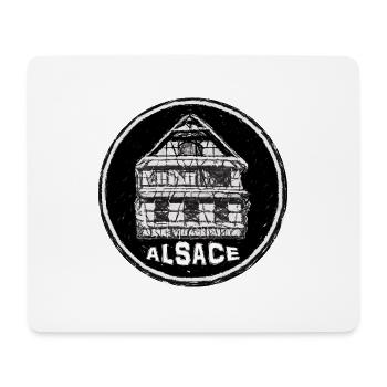 Haus mit elsässischem Logo - Mousepad (Querformat) - Weiß - Vorne
