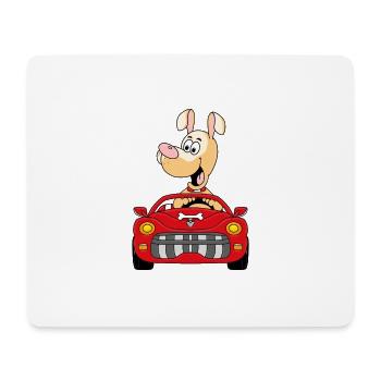 HUND - AUTO - TIER - KIND - BABY - CABRIO - Mousepad (Querformat) - Weiß - Vorne