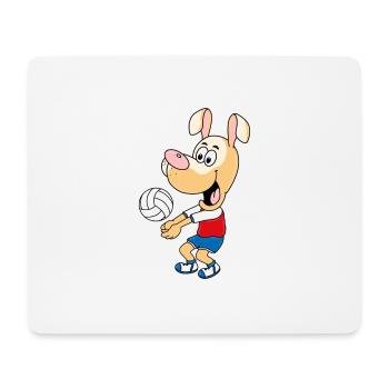 HUND - VOLLEYBALL - SPORT - BALLSPORT - TIER - Mousepad (Querformat) - Weiß - Vorne
