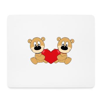 TEDDYBÄREN - BÄREN - TEDDYS - HERZ - LIEBE - LOVE - Mousepad (Querformat) - Weiß - Vorne