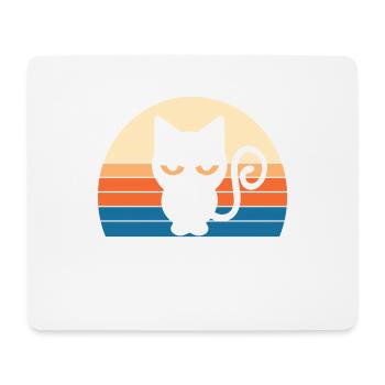 Chat Papa Rétro Vintage Katze - Tapis de souris (format paysage) - blanc - Devant