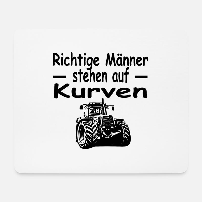 Traktor - Mousepad (Querformat) - Weiß