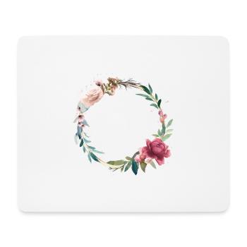 Couronne de fleurs moderne personnalisable - Tapis de souris (format paysage) - blanc - Devant