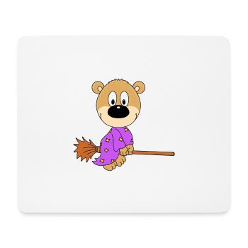 TEDDYBÄR - BÄR - HEXE - HEXENBESEN - KIND - BABY - Mousepad (Querformat) - Weiß - Vorne
