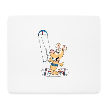 KITER - KITE - KITESURFEN - KITESURFER - HUND - Mousepad (Querformat) - Weiß - Vorne