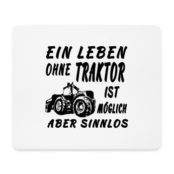 Traktor - Mousepad (Querformat) - Weiß - Vorne