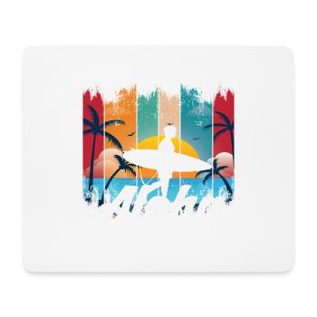 Aloha Summer Palms Holiday Surfing Retro Vintage - Mouse Pad (horizontal) - white - Front