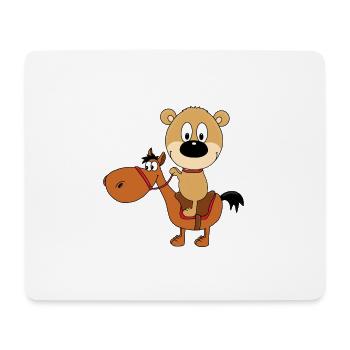 TEDDYBÄR - BÄR - TEDDY - PFERD - REITEN - KIND - Mousepad (Querformat) - Weiß - Vorne