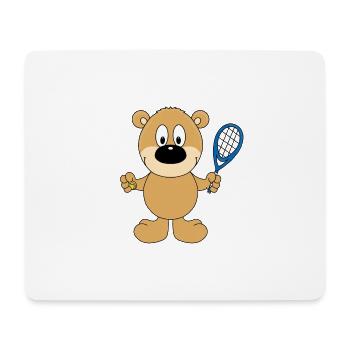 TENNIS - TEDDYBÄR - BÄR - TEDDY - SPORT - BABY - Mousepad (Querformat) - Weiß - Vorne