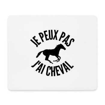 je peux pas j ai cheval - Tapis de souris (format paysage) - blanc - Devant
