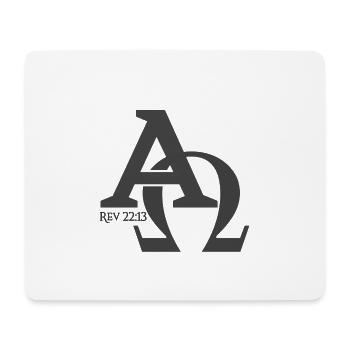 Christian Design Alpha und Omega, der Grieche - Mousepad (Querformat) - Weiß - Vorne