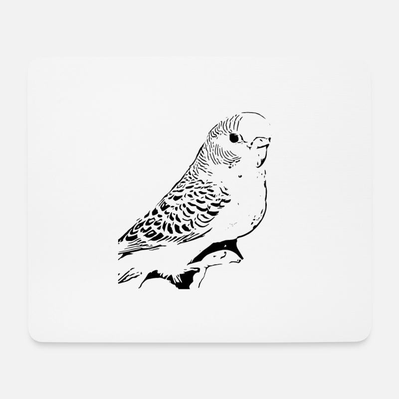 Wellensittich - Mousepad (Querformat) - Weiß