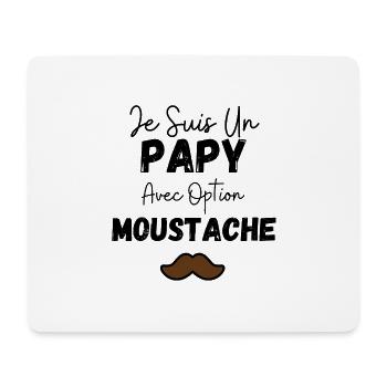 je suis un papy avec option moustache - Tapis de souris (format paysage) - blanc - Devant