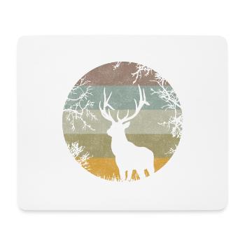 Cerf - Tapis de souris (format paysage) - blanc - Devant