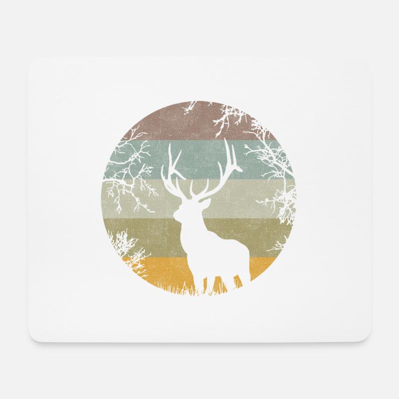Hirsch - Mousepad (Querformat) - Weiß