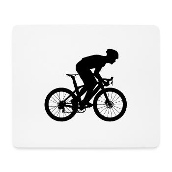 racing cyclist road bike bicycle Kolarz rowerzysta - Mouse Pad (horizontal) - white - Front