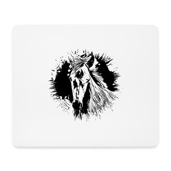 Cheval - Tapis de souris (format paysage) - blanc - Devant