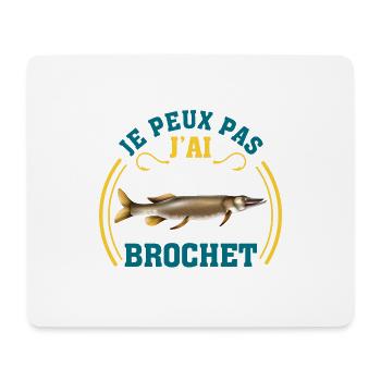 je peux pas j'ai brochet drôles cadeau peche - Tapis de souris (format paysage) - blanc - Devant