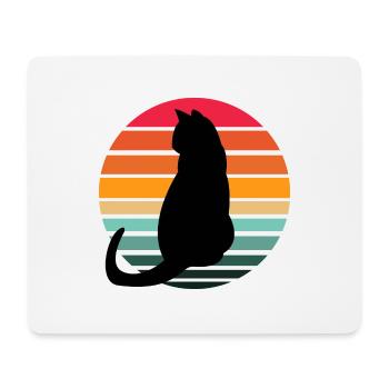 Katze Sunset - Mousepad (Querformat) - Weiß - Vorne