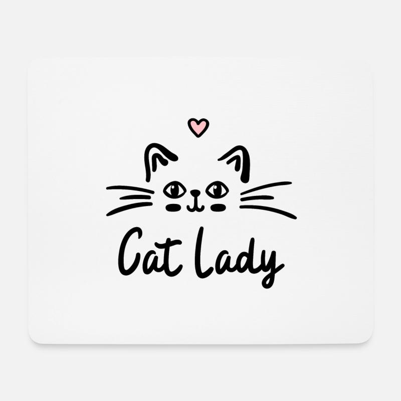 cat lady - Mouse Pad (horizontal) - white