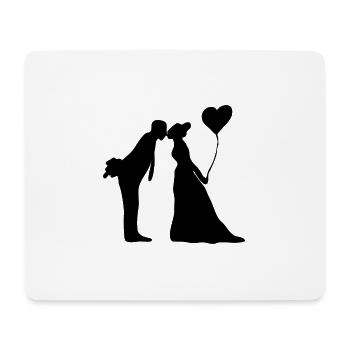 Brautpaar mit Herz Luftballon - Mousepad (Querformat) - Weiß - Vorne